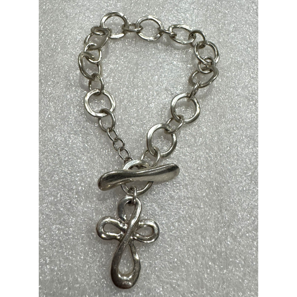 Sterling Silver RLM Studio Infinity Cross Bracelet 925 Robert Lee Morris Signed